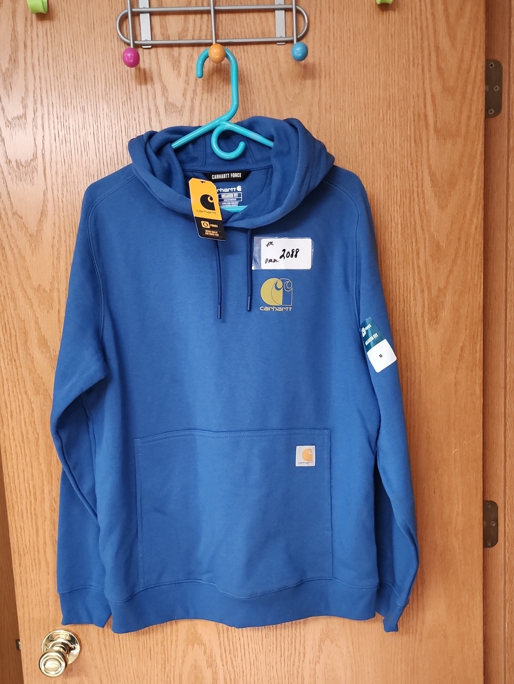 Carhartt Men's Blue Hooded Sweatshirt M number 2088